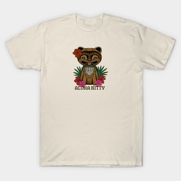 Aloha Kitty Tiki Totem T-Shirt by LittleBunnySunshine